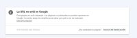 URL no está en el índice de Google
